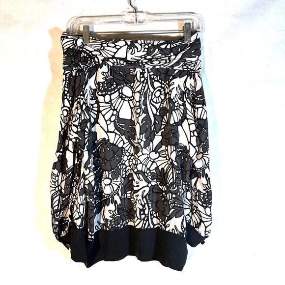 Michael Kors Shirt Top Blouse Floral Long Sleeve Black Large Boat Neck Formal - Picture 10 of 10